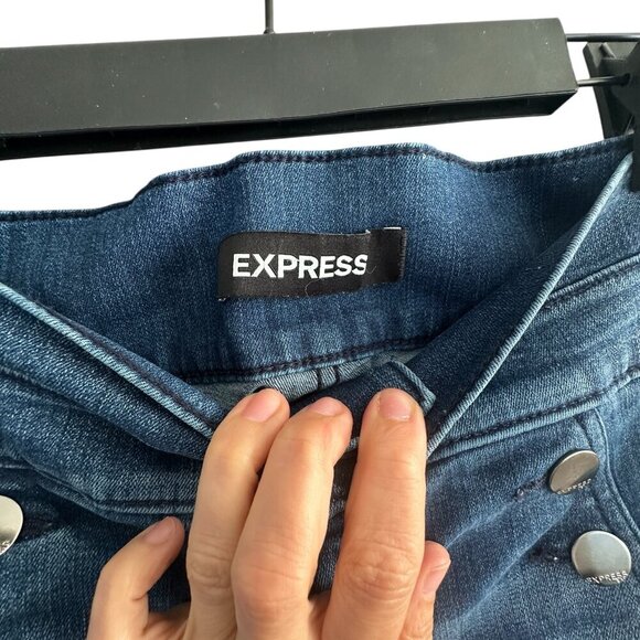 Express 4R Blue High Rise Skinny Ankle Jeans Sailorcore Coastal  Button
A180 - Picture 2 of 10